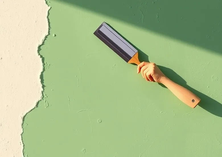 Application d'un enduit décoratif à la lisseuse sur un mur
